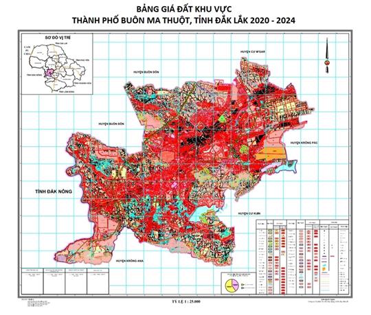 Bảng giá đất trên địa bàn Thành phố Buôn Ma Thuột, tỉnh Đắk Lắk 2020 - 2024 (Mới Nhất)
